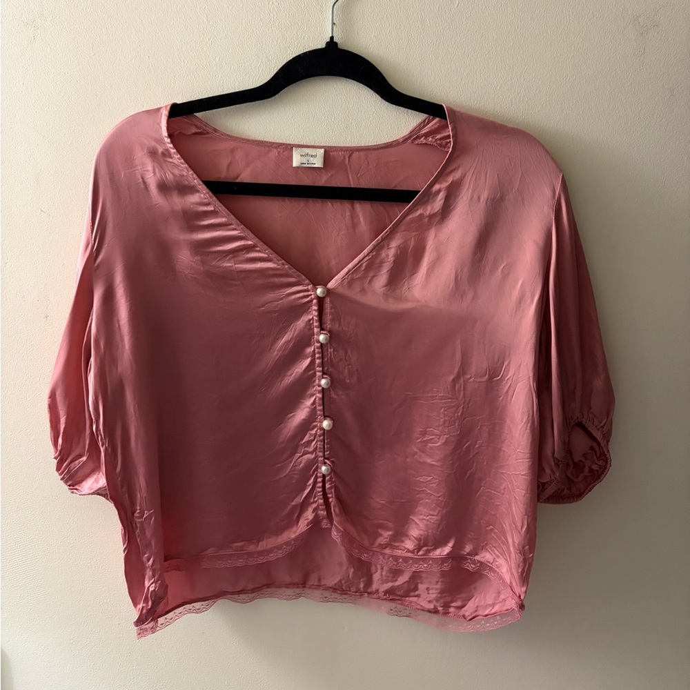 Wilfred Pink Blouse with Pearl Accents